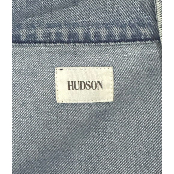 Rare HUDSON JEANS Motorcycle Denim Jacket Embroidered Hipster Trucker Western - Picture 10 of 13